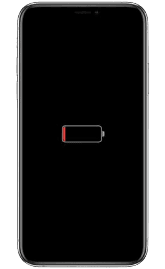 iPhone with low battery